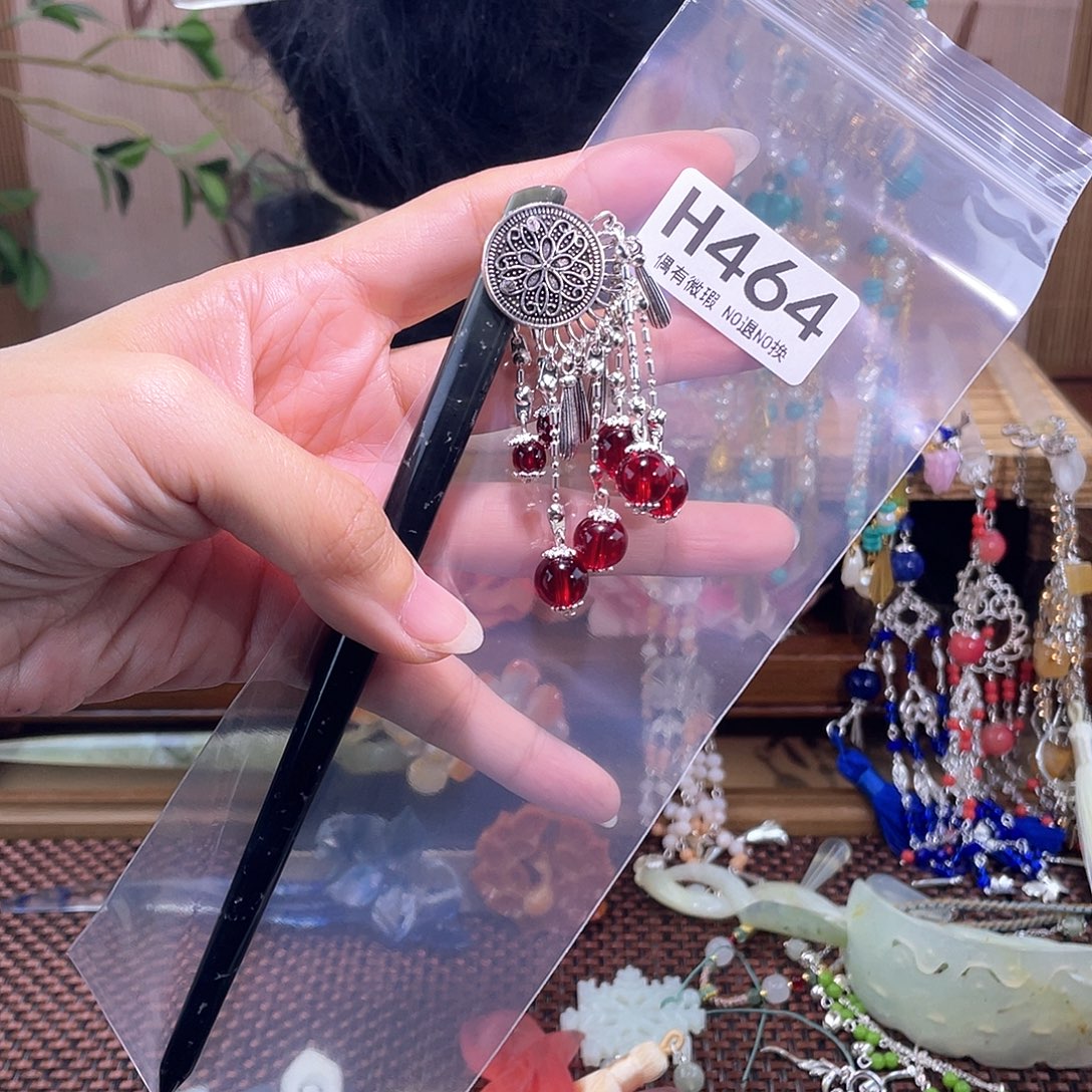 心***知蛇纹石玉合金发饰