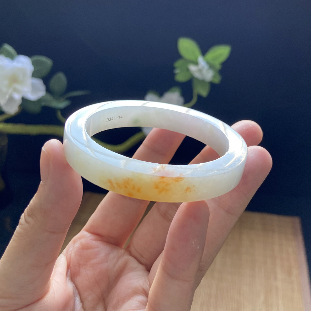 镯琪天然翡翠手镯冰飘黄定制