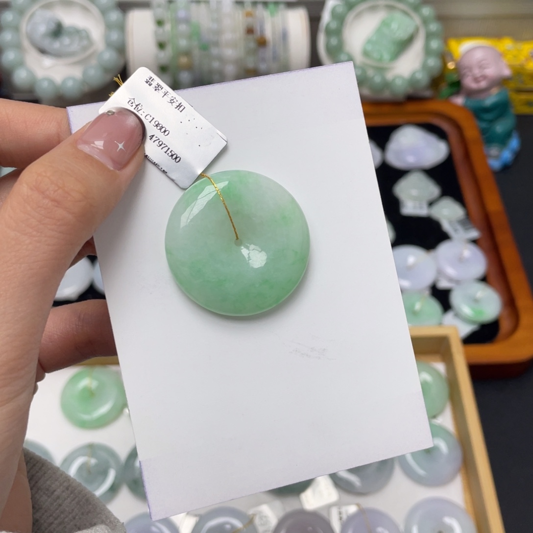 翡翠未镶嵌吊坠(不含链)平安扣