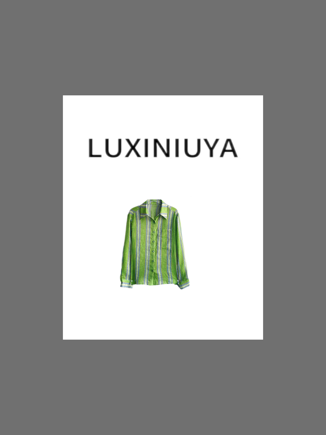 【LUXINIUYA】露露推荐！春夏新款高级感100苎麻竖绿色上衣CX3004