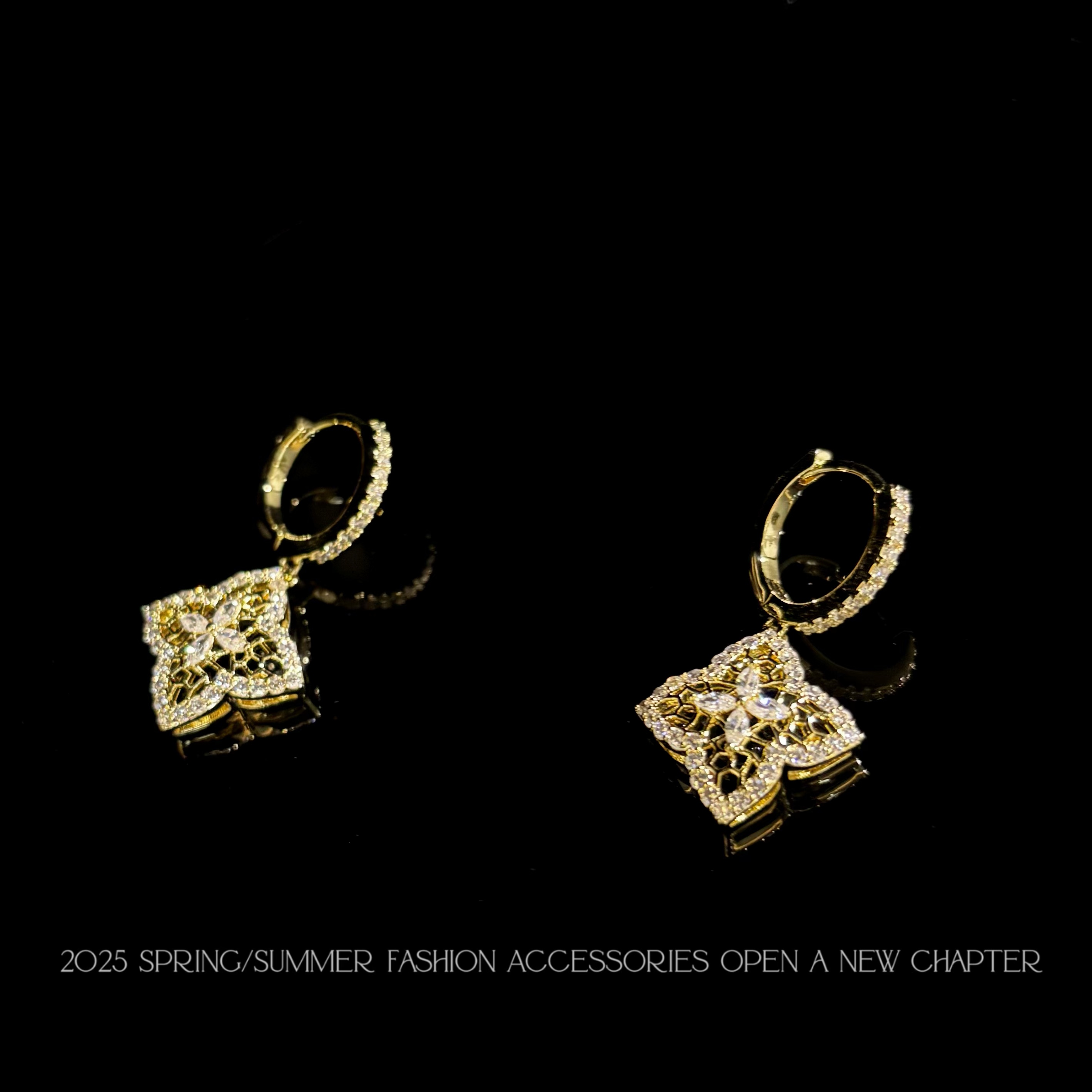 铜合金耳饰 镀K金 2025款C2043【花信子金】BOBAOLI 耳环