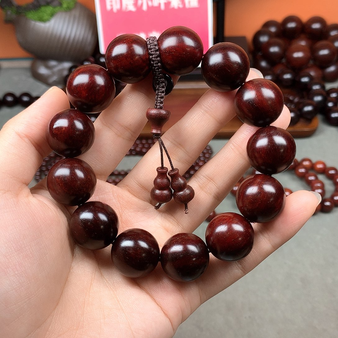 木宝阁小叶紫檀手串尺寸18mm（现货实拍）