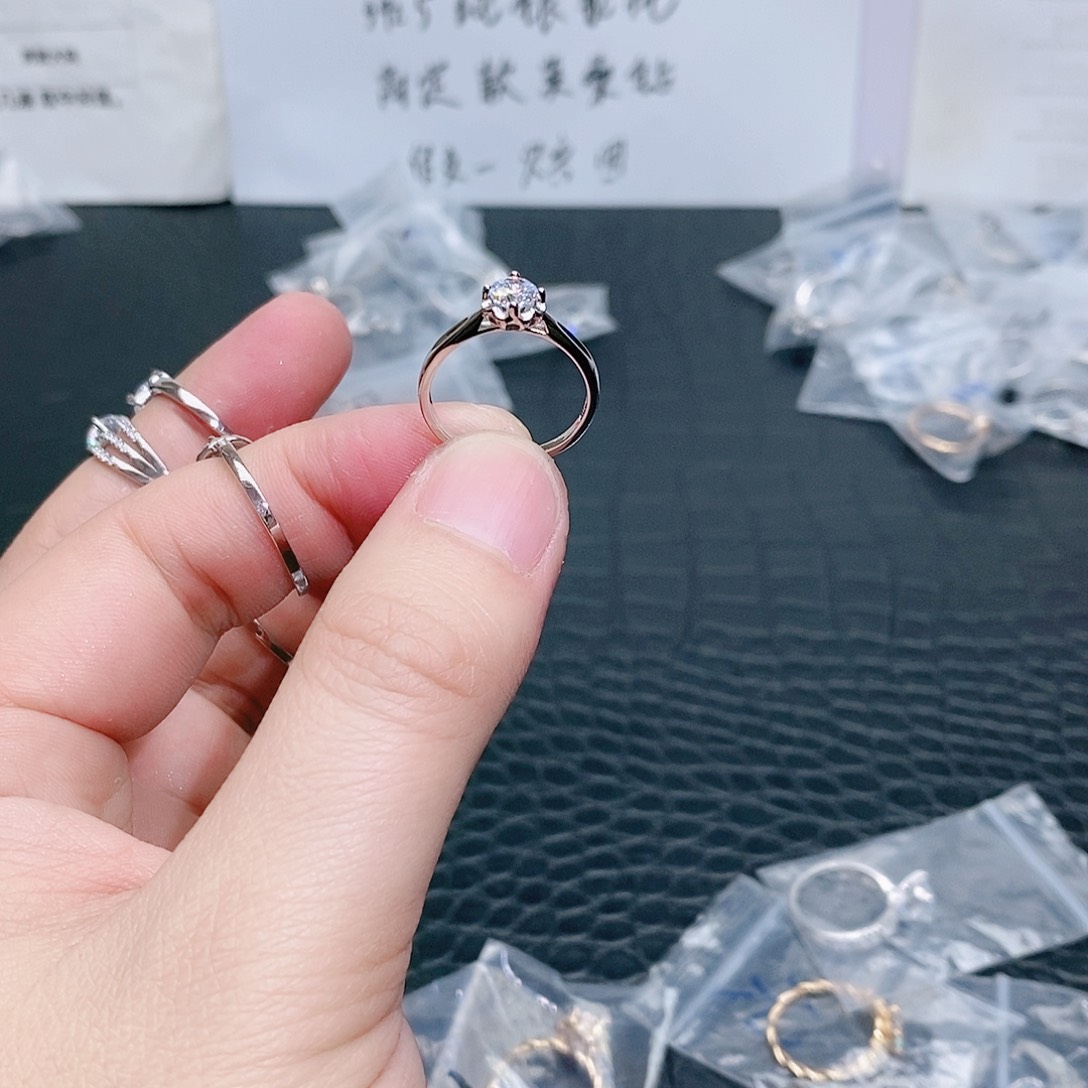 合成碳硅石925银花蕾50分15码