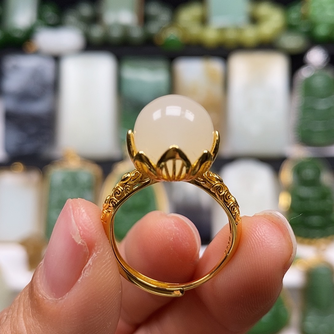 和田玉颈饰银S925镶嵌