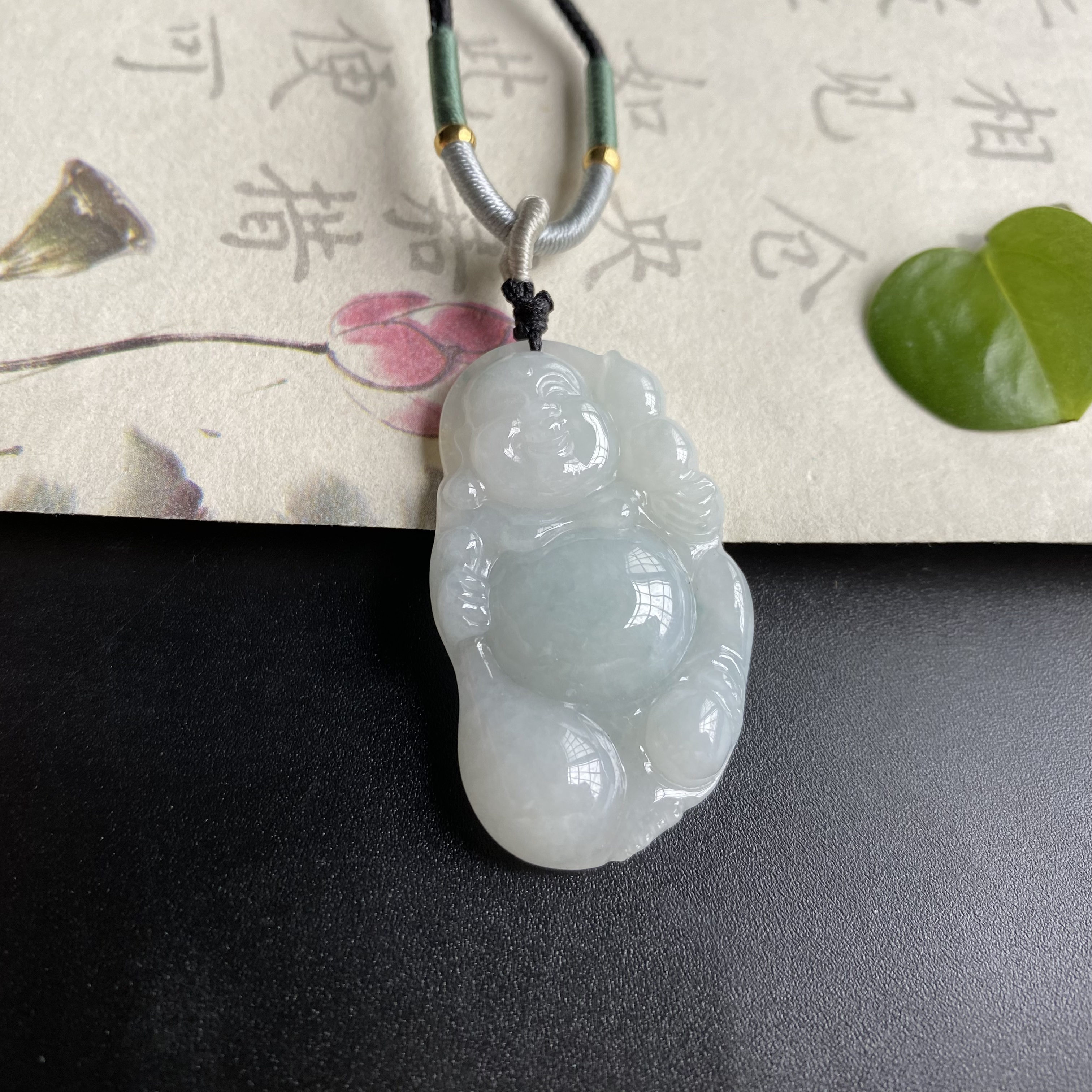 C34纯天然缅甸翡翠《佛公》白色时尚百搭雕刻