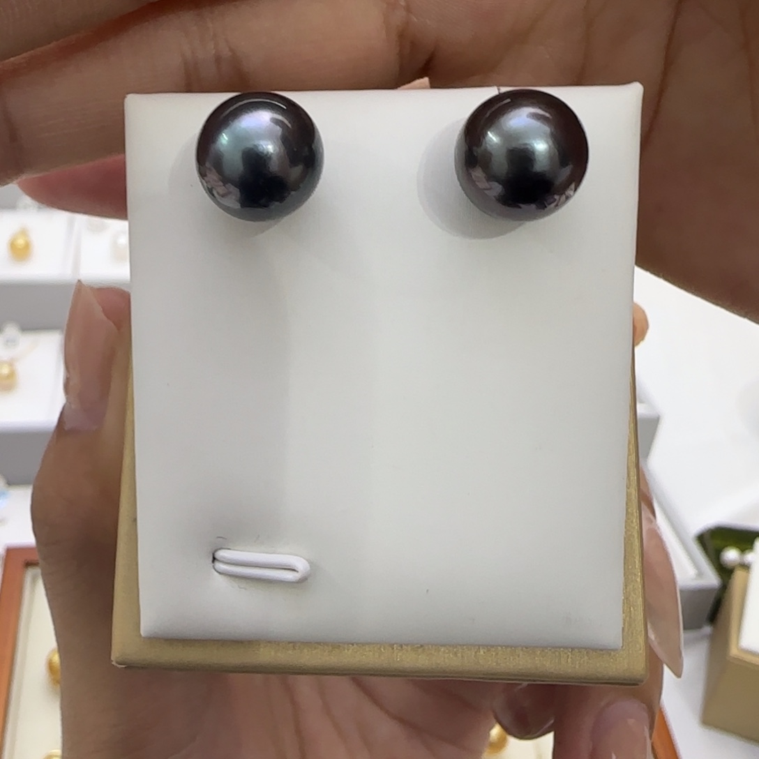 银S925镶嵌海水珍珠耳环