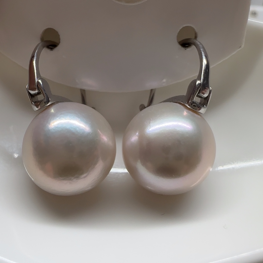 若***拉耳饰银S925镶嵌淡水珍珠