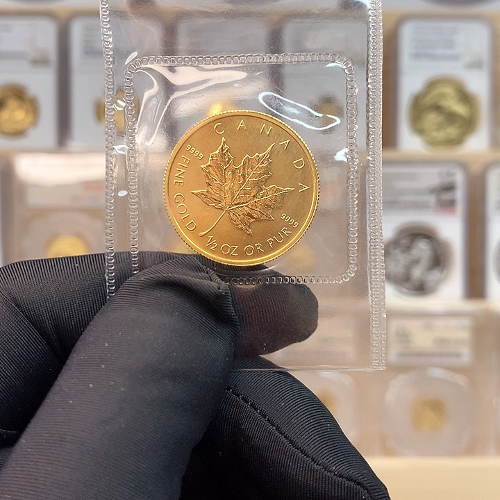 纯金2011年 枫叶1/2盎司金币 裸币