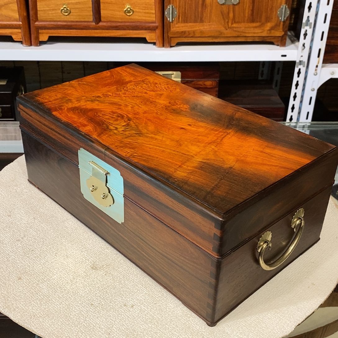 交趾黄檀（大红酸枝）独板收纳盒35/20/13