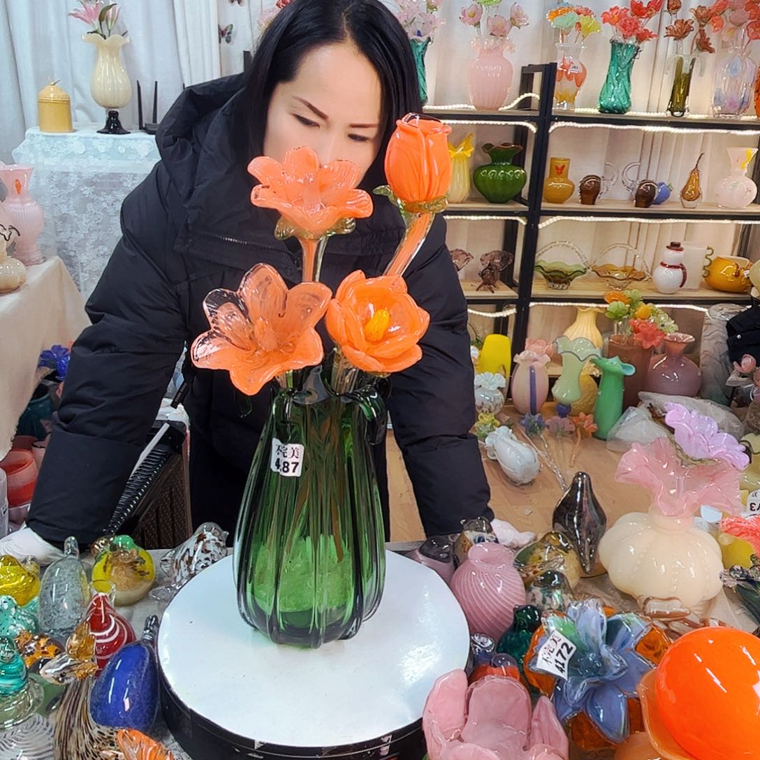 4花1瓶不完美家悦美居琉璃工艺品