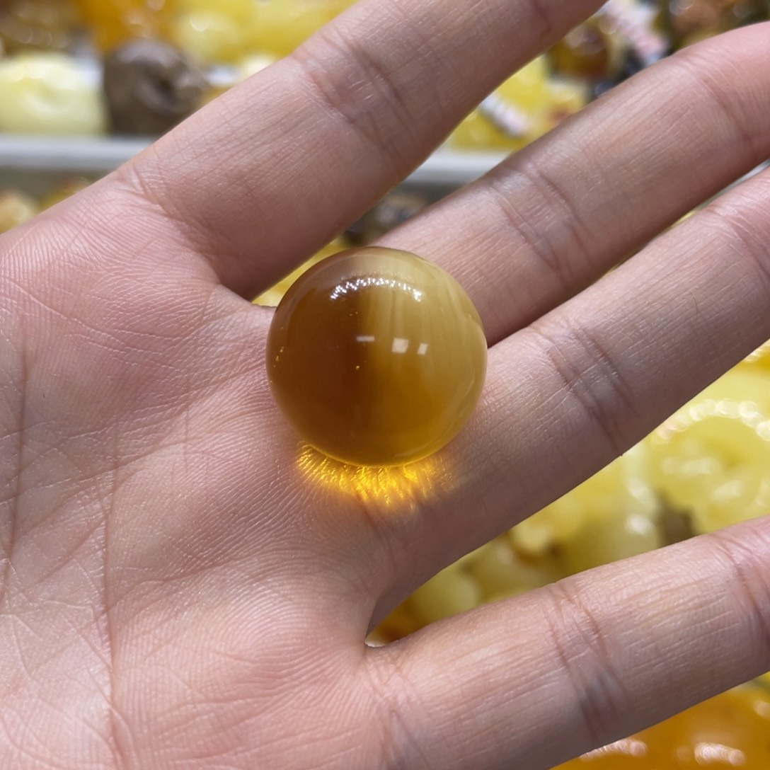 琥珀裸石未镶嵌蜜蜡单珠19.8m m