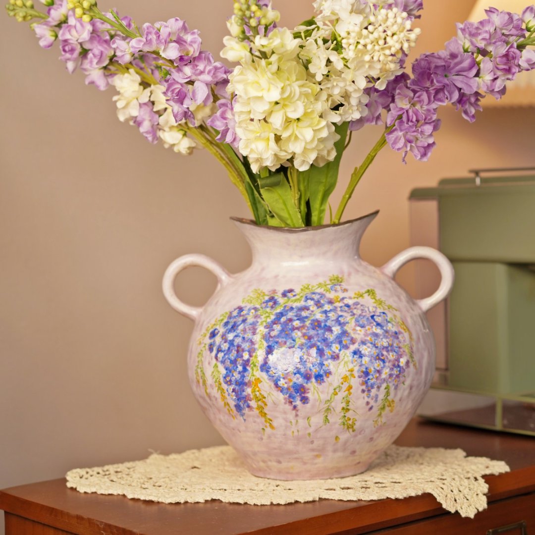 淳也-九重紫陶瓷花瓶 H0830-54(高27 口10）