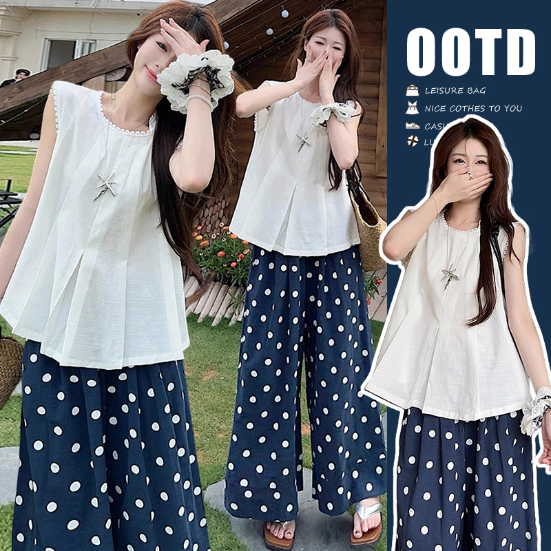 孕妇装夏季新款洋气甜妹穿搭小清新2025新款爆款女气质两件套夏装