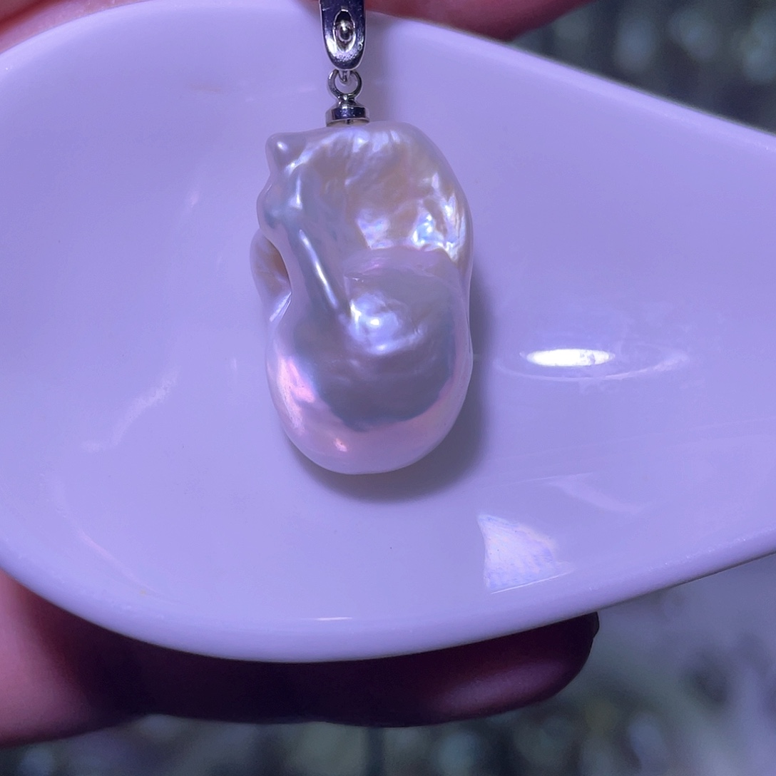 淡水珍珠天然淡水珍珠吊坠合金