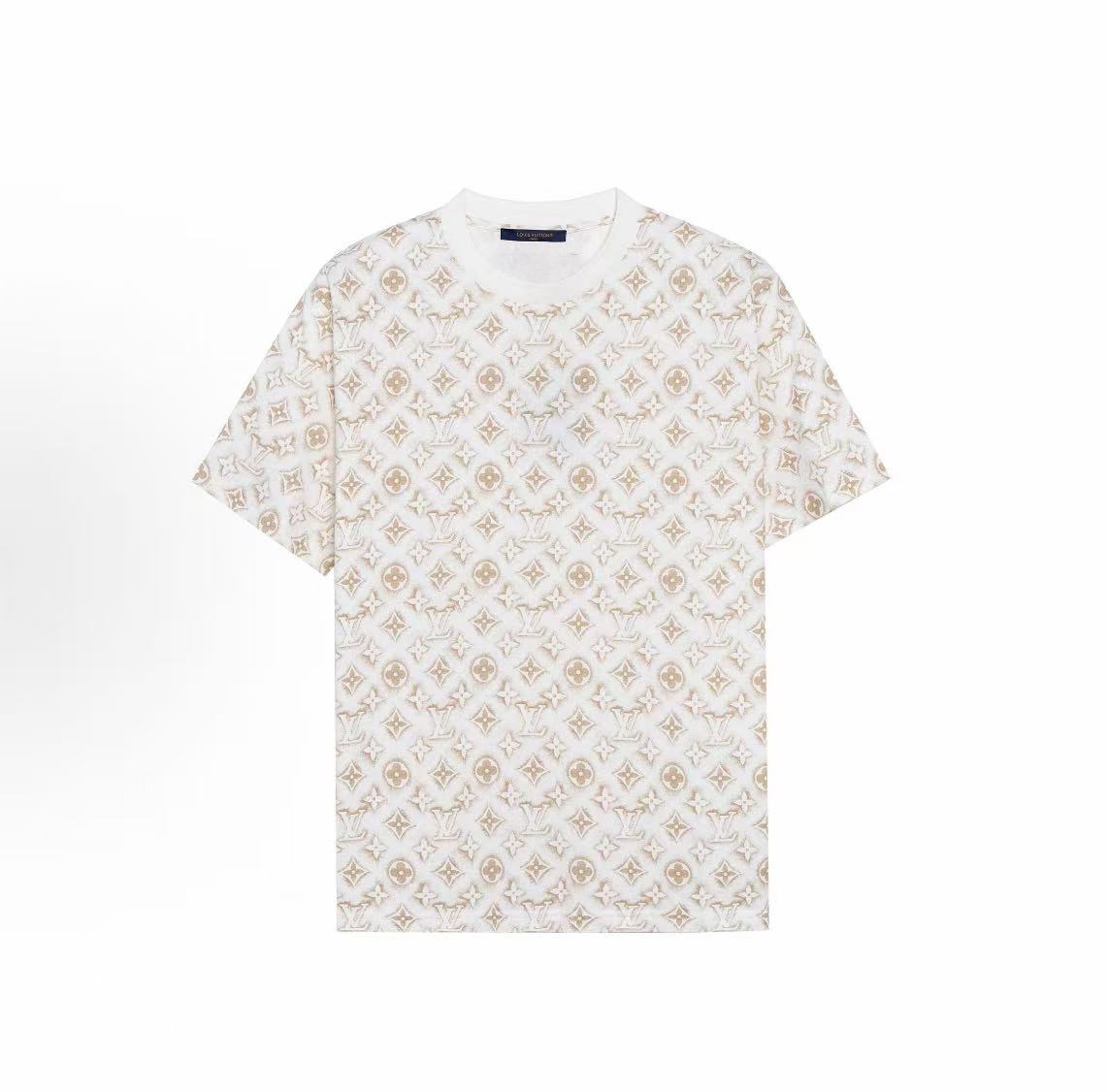 未使用 LouisVuitton/路易威登 LF满印LOGO圆领短袖T恤HPY15W