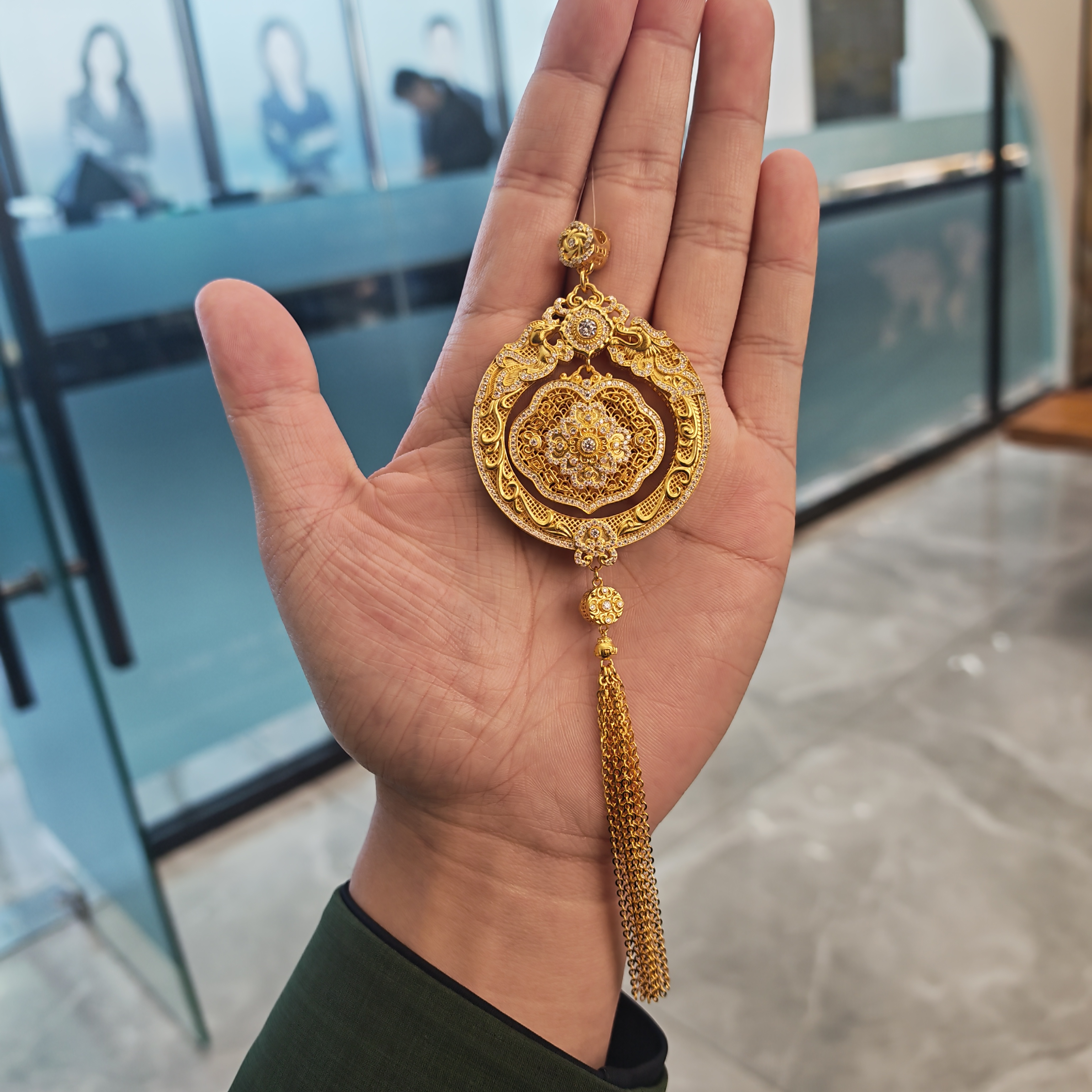 足金999龙飞凤舞吊坠