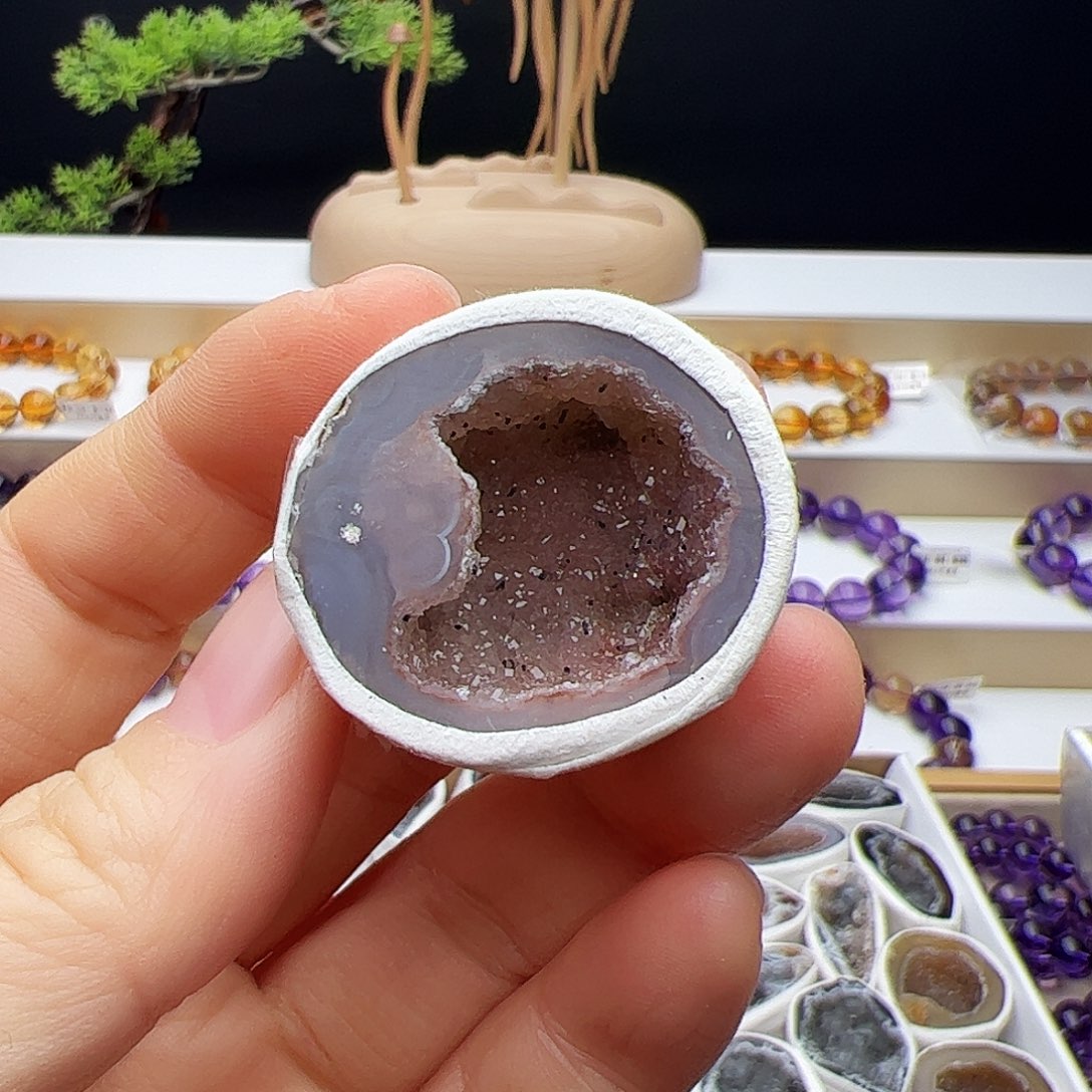 橘***栀手链拉长石未镶嵌晶洞2