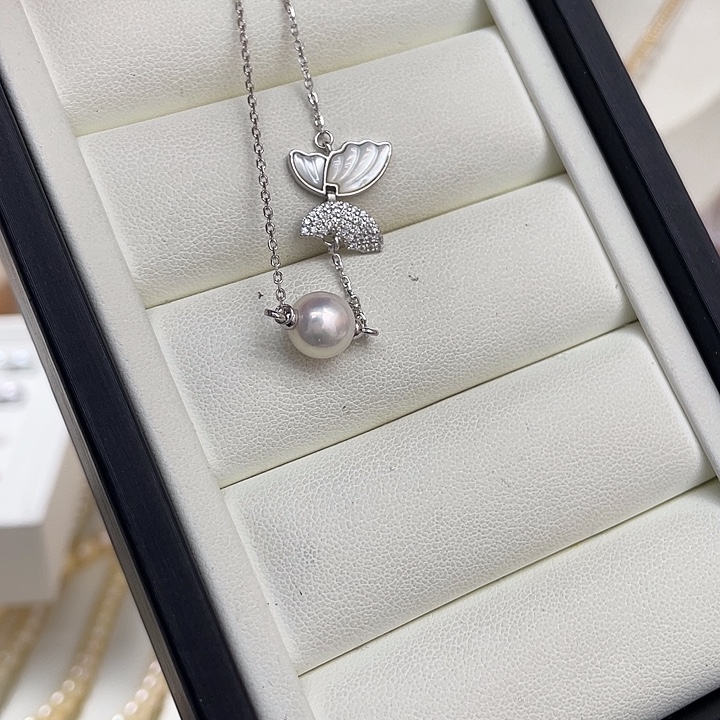 海水珍珠银S925镶嵌吊坠(不含链)