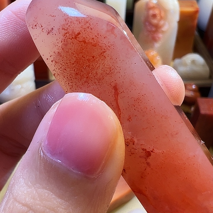 寿山石印石玻璃底