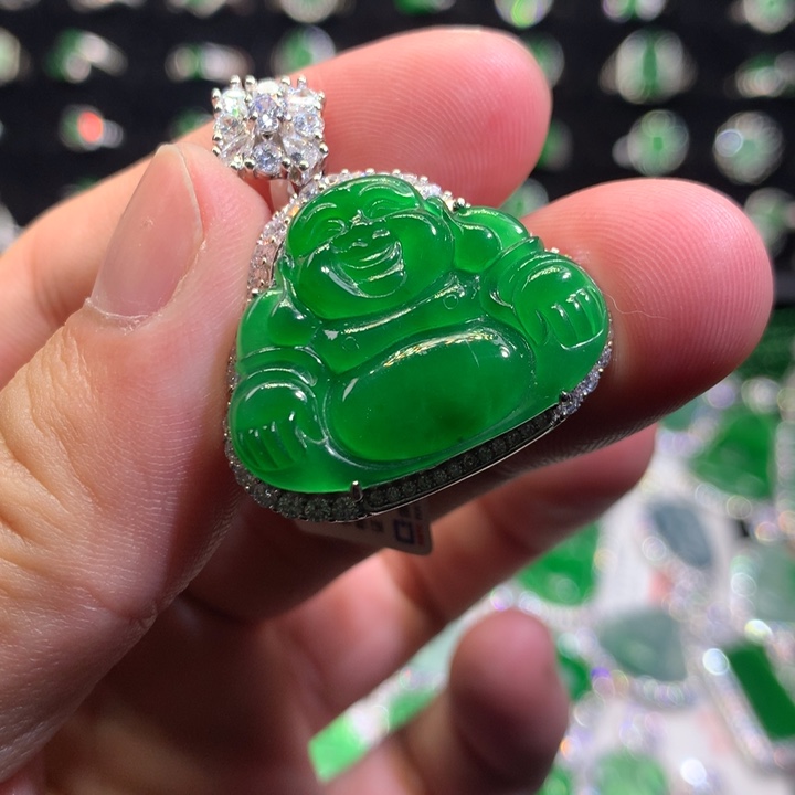 【闪购商品】翡翠颈饰银S925镶嵌佛公