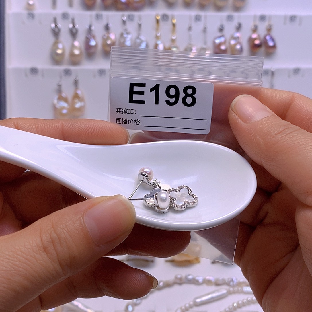 淡水珍珠耳饰银S925镶嵌