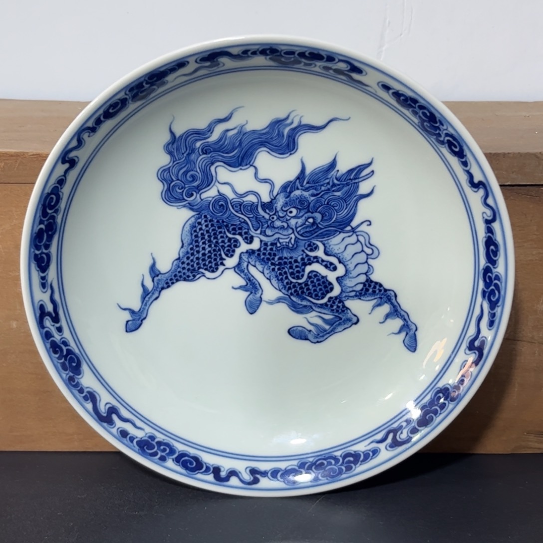 仿清麒麟纹壶承盘