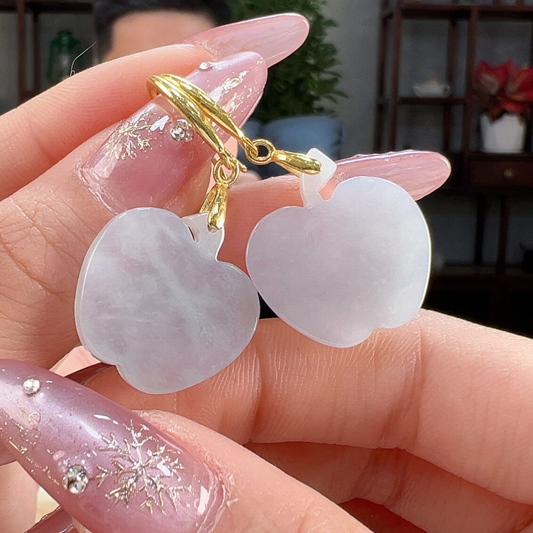 翡翠耳饰银S925镶嵌耳环35