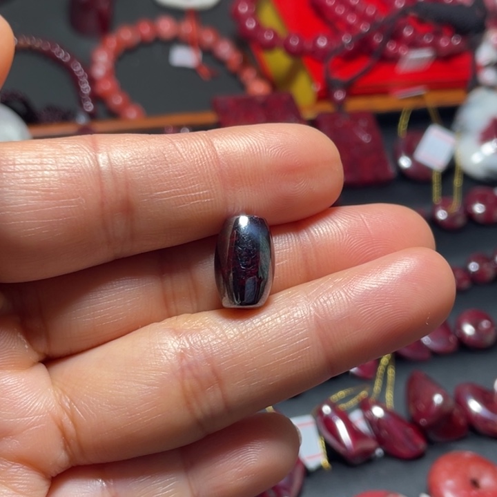 天然辰砂原矿乌砂转运珠5.9克
