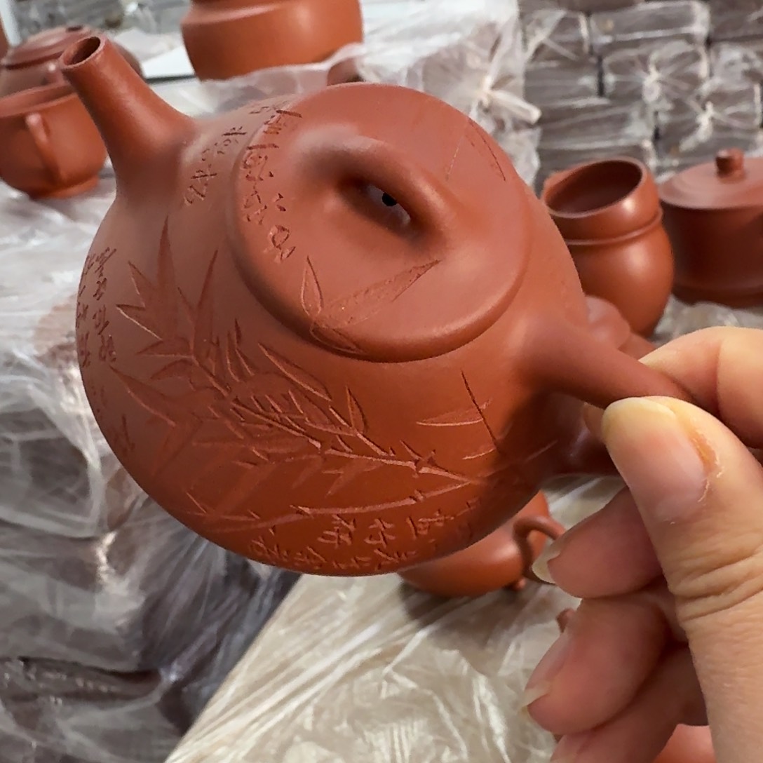 紫砂茶壶黄龙山原矿朱泥120