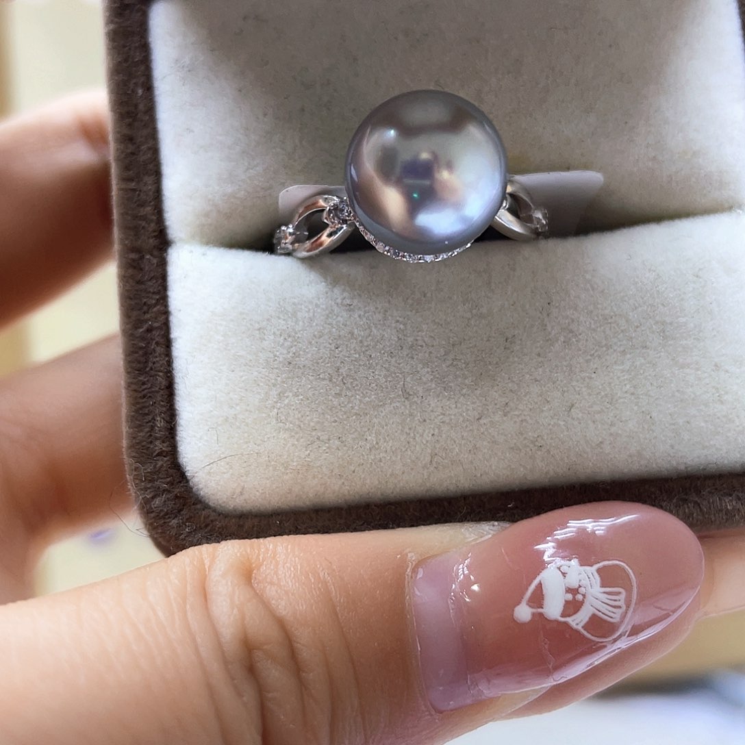 海水珍珠戒指银S925镶嵌