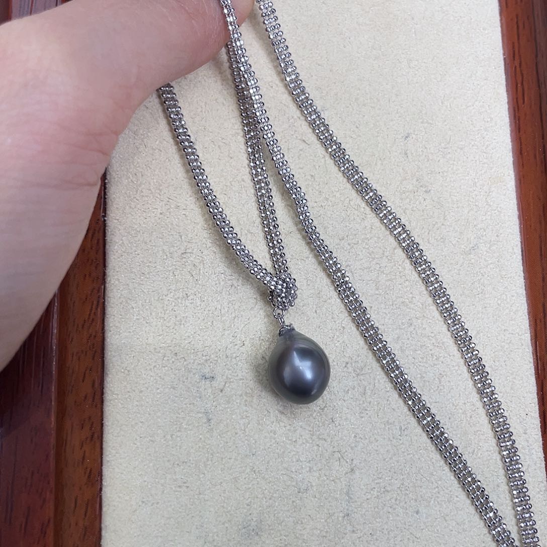 海水珍珠银S925镶嵌项链
