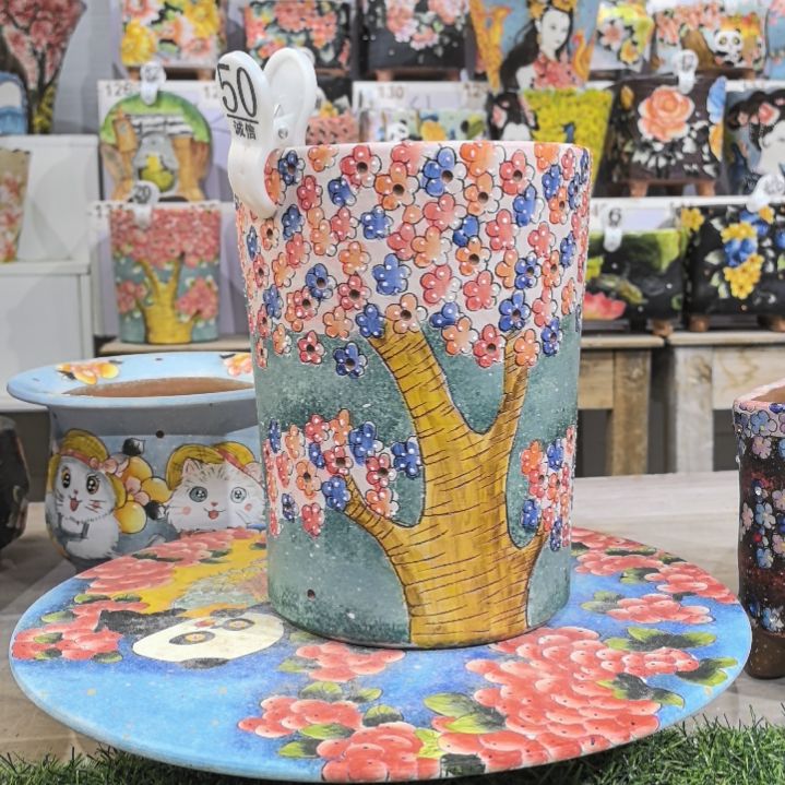 红泥花盆景德镇陶瓷