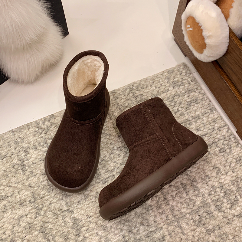 女款保暖厚款胶粘长筒时尚雪地靴加厚高帮休闲秋冬雪地靴X1023