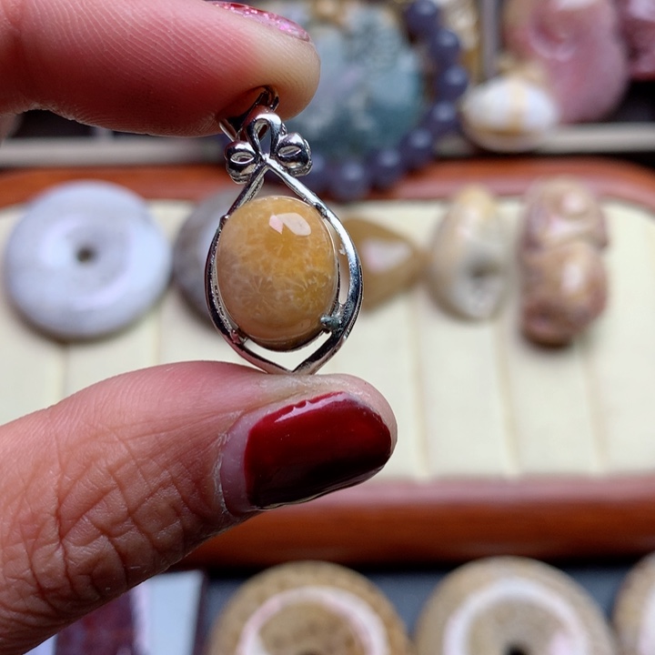 硅化珊瑚（珊瑚玉）颈饰未镶嵌