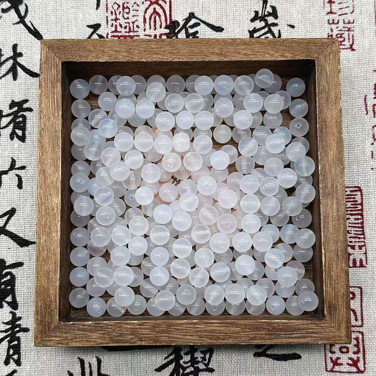 【白玛瑙8/10mm】天然玛瑙散珠 手工串珠DIY散珠多样性发一