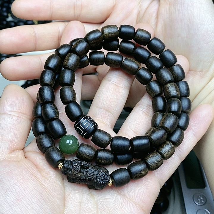 沉香手串用****3越南芽庄白棋楠