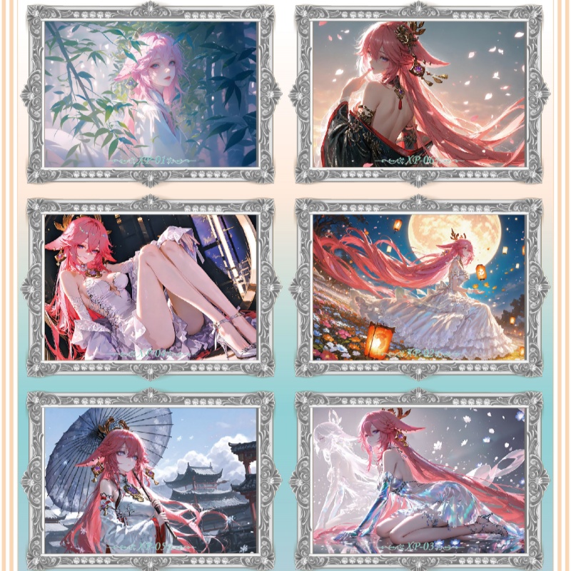 【拆封】嘻哈文创【大老婆第3弹】八重神子专场金属钻卡卡牌收藏盲盒