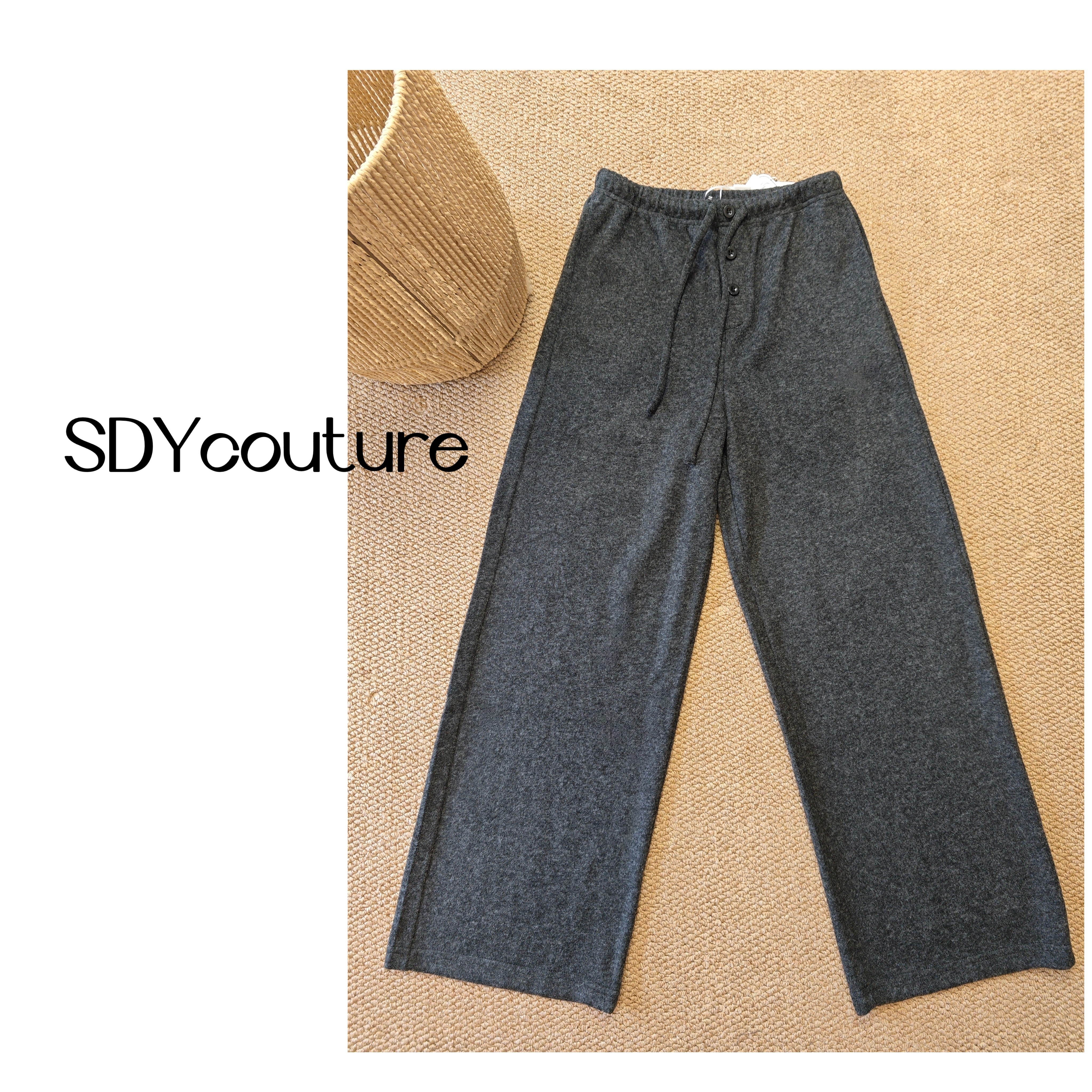 SDY/秋冬羊毛直筒宽松显瘦直筒裤女