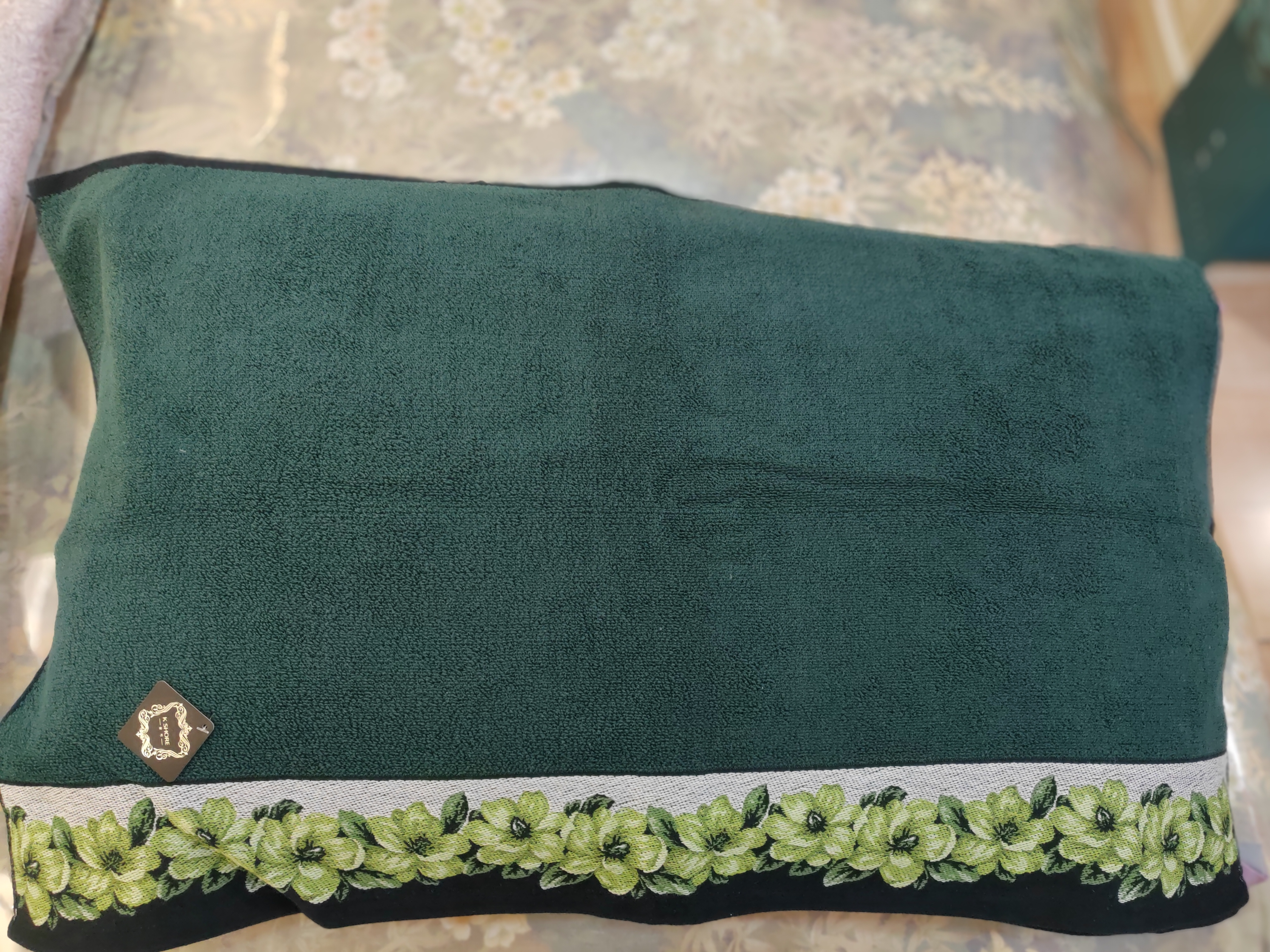 婚庆情侣枕巾纯棉A类富贵牡丹花柔软加大加厚红色缎档单人枕巾