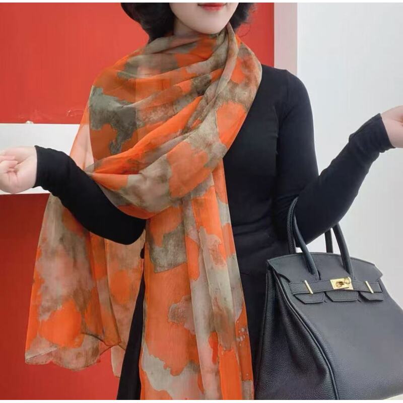 （375）高档丝巾围巾女士披肩新款素雅百搭防晒优雅气质