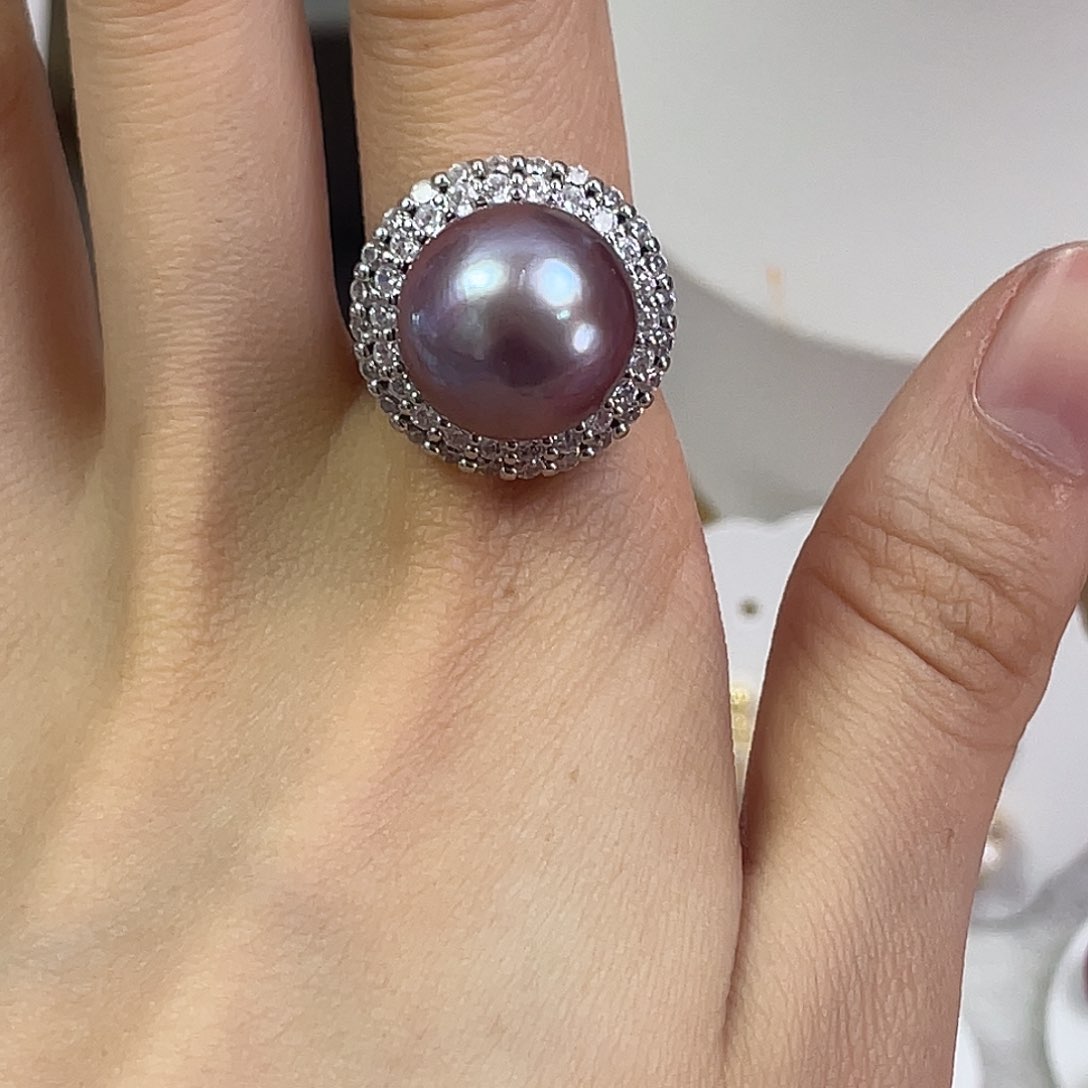 淡水珍珠耳饰银S925镶嵌