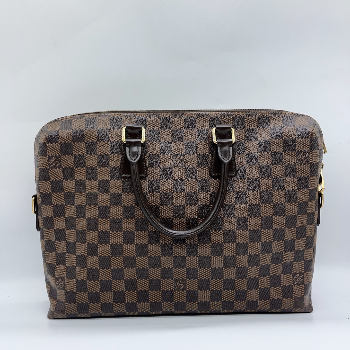 95新 LouisVuitton/路易威登  棕棋盘格手提包 1505 1696