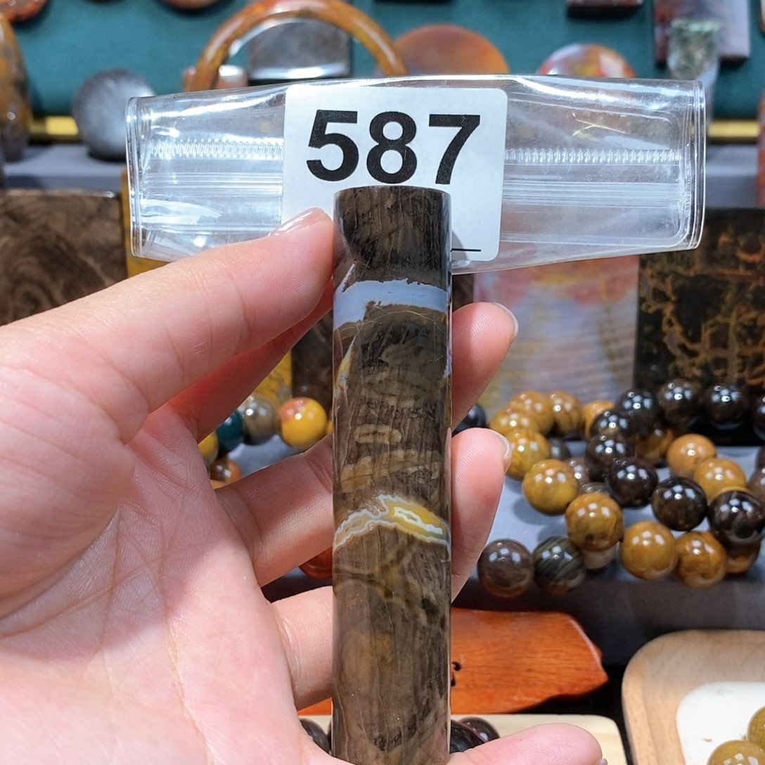 硅化玉天然北票硅化玉手把未镶嵌天然北票硅化玉手把