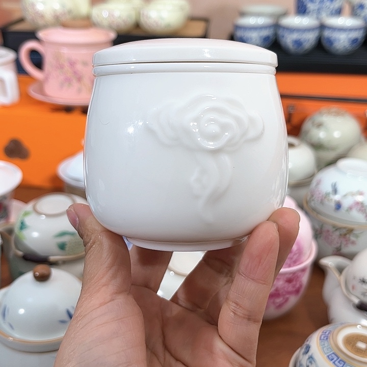 羊脂玉随手泡简约祥云