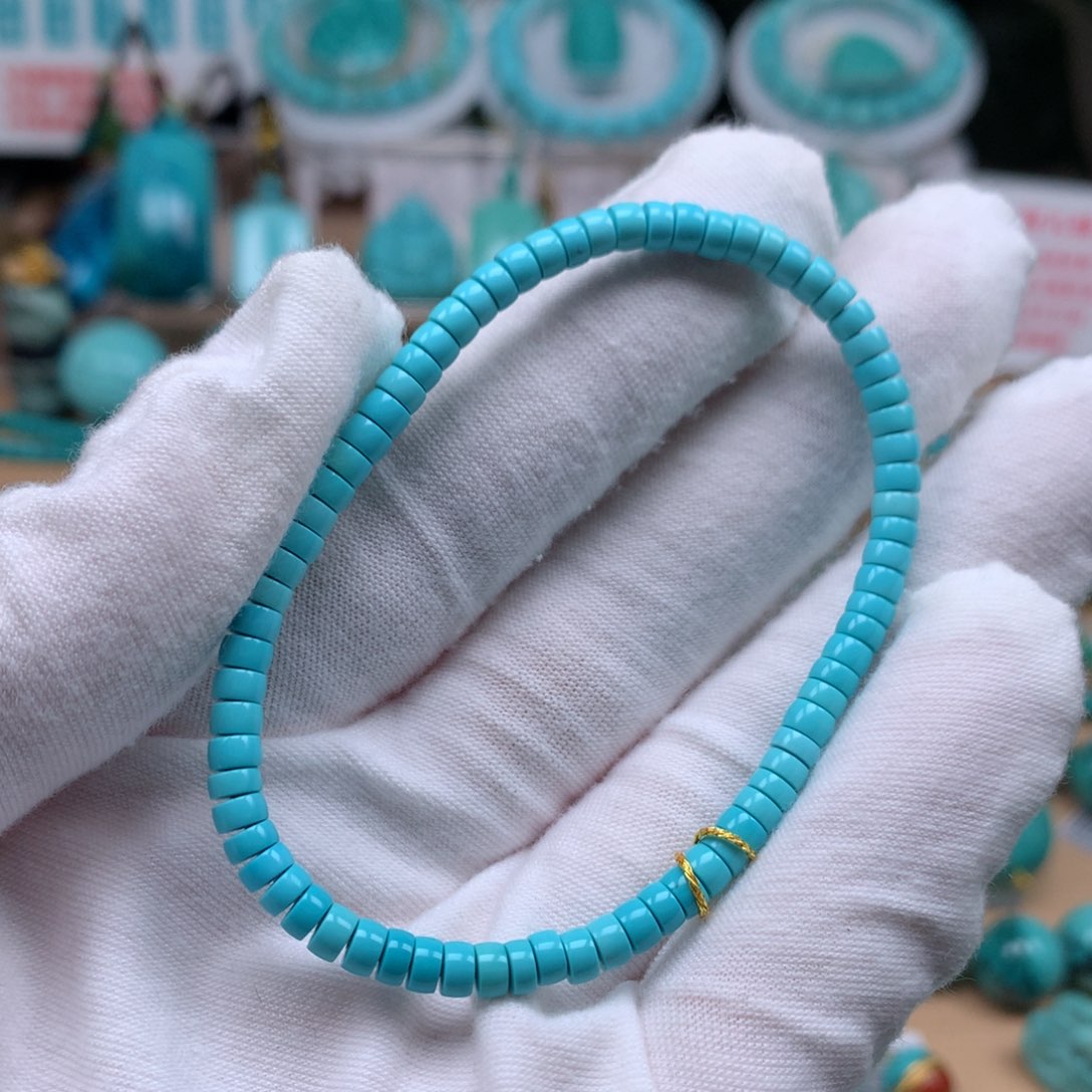 未镶嵌绿松石珠宝奇石4mm