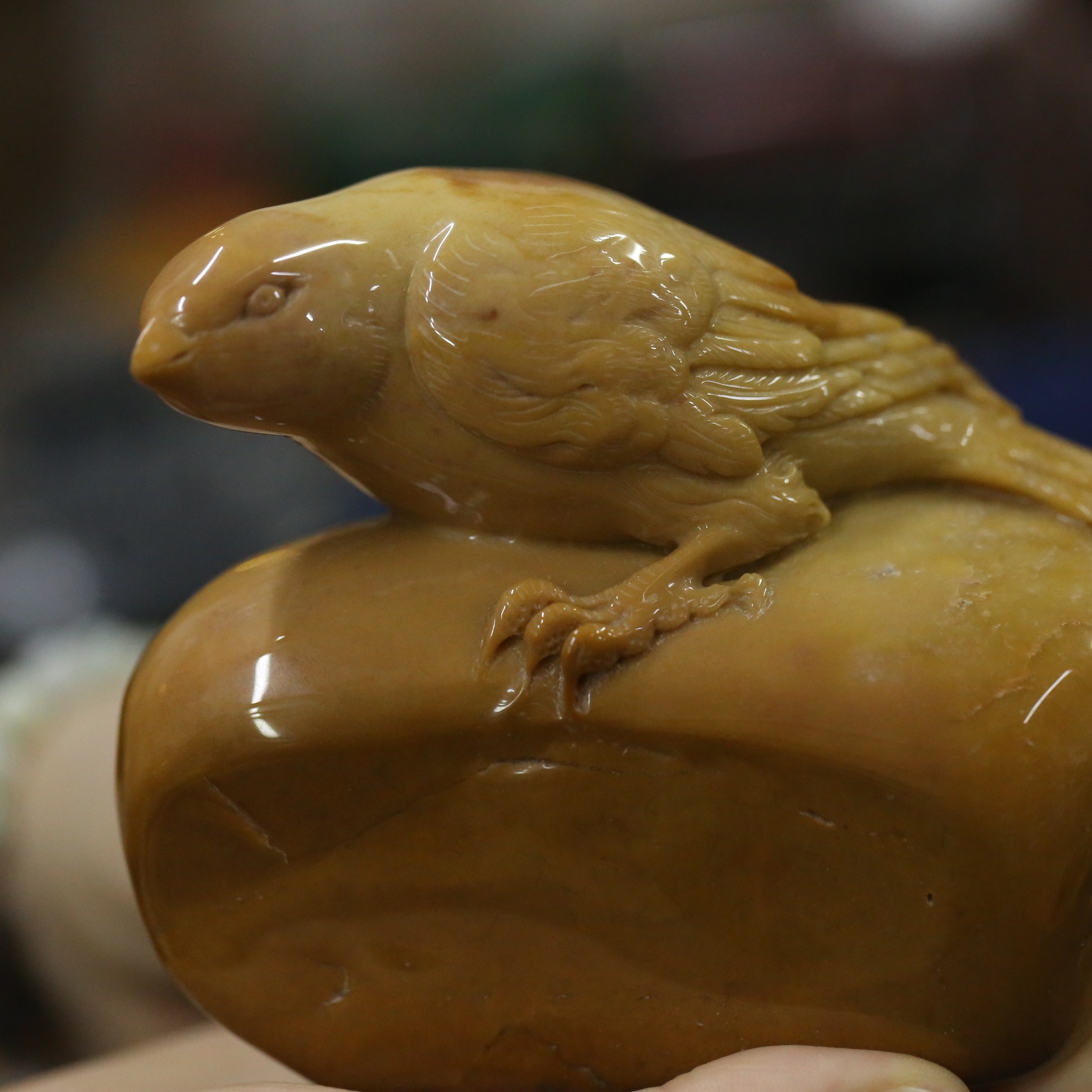 金沙玉手工雕刻喜鹊摆件喜事多多