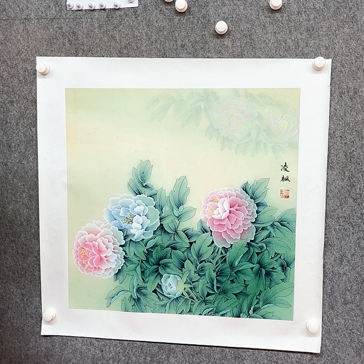 书法工笔牡丹申凌风