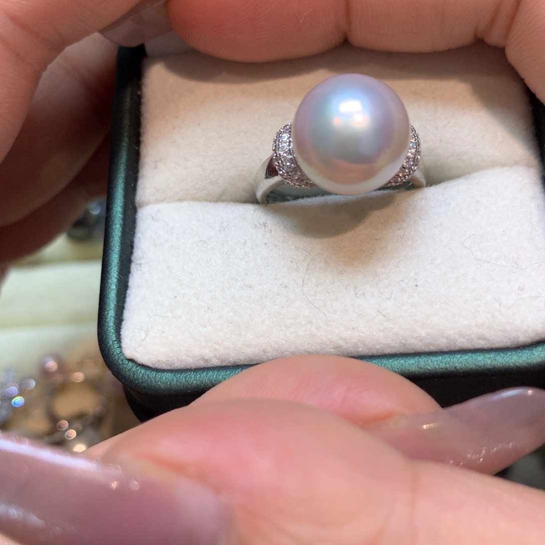淡水珍珠戒指银S925镶嵌