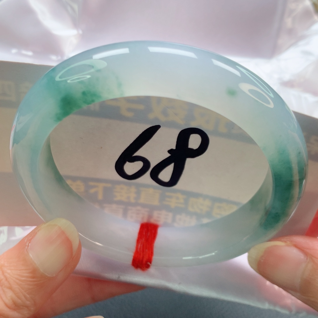 未镶嵌手镯翡翠正圈冰胶润半山半水飘花