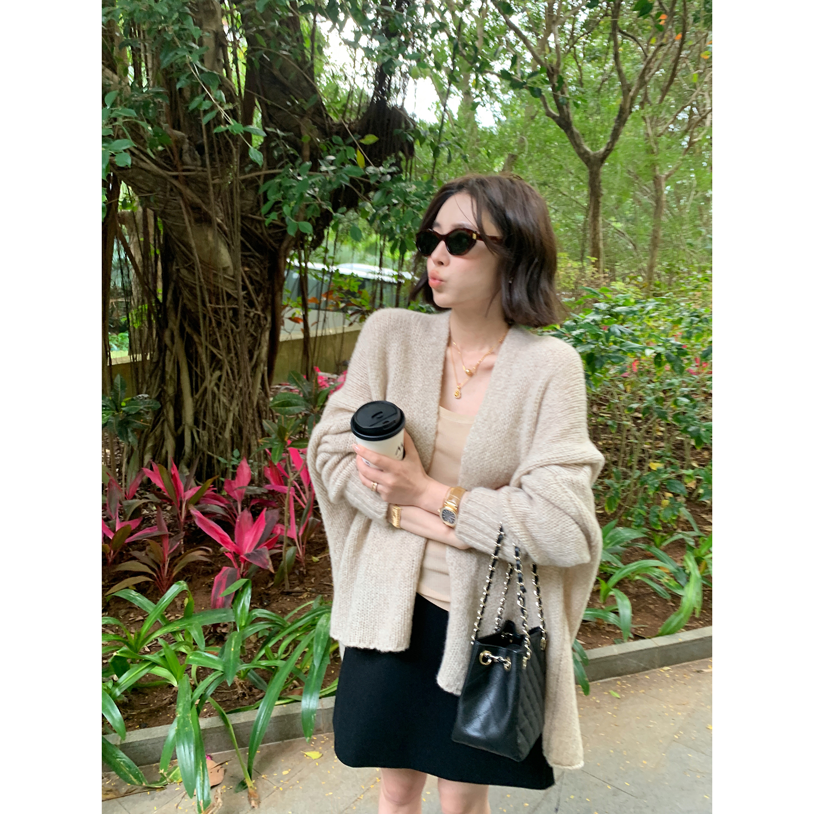 LICKYSENIOR 私服 早春柔意 丝羊绒披衫宽松舒适随性长袖针织开衫